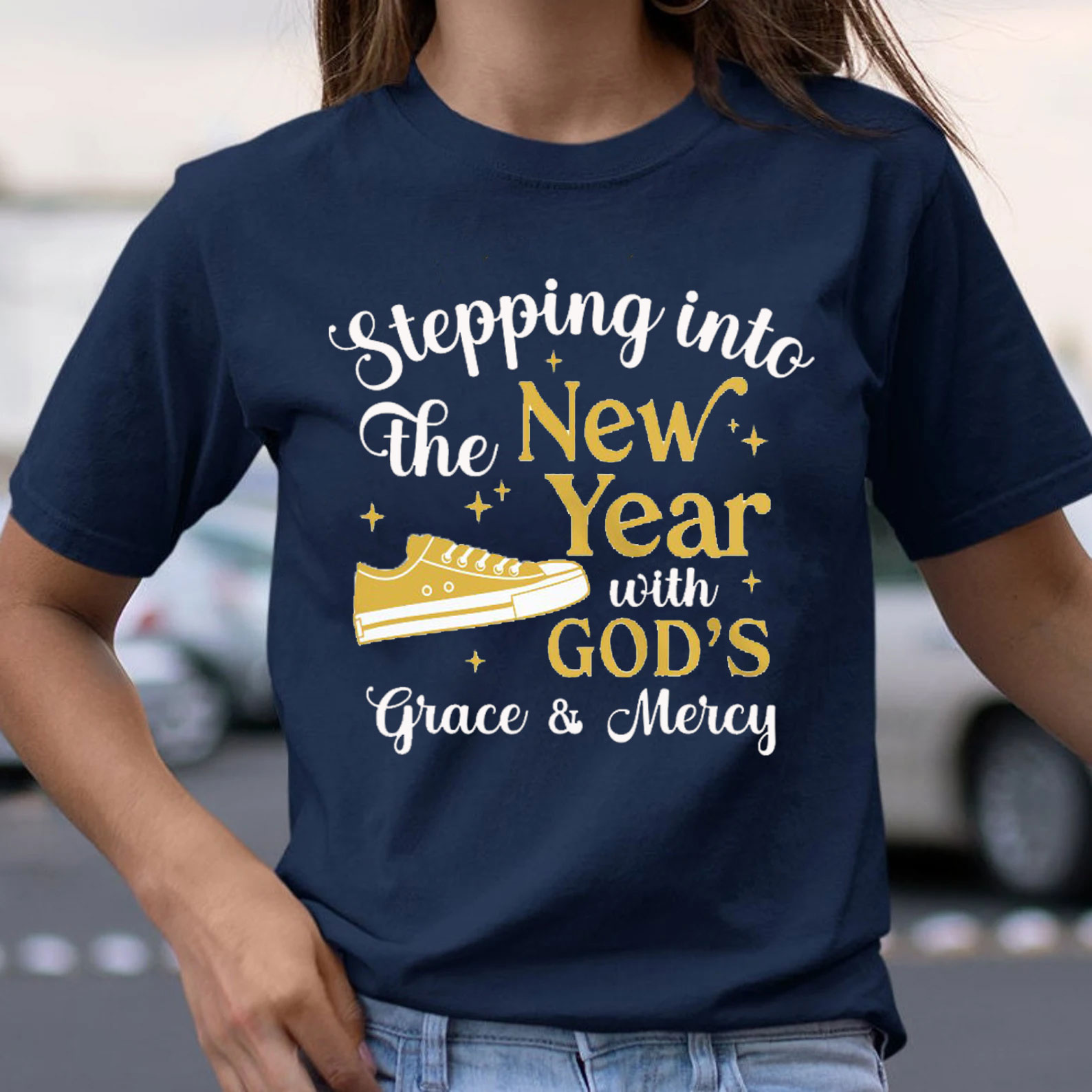 Stepping Into The New Year With God Christian T-Shirt