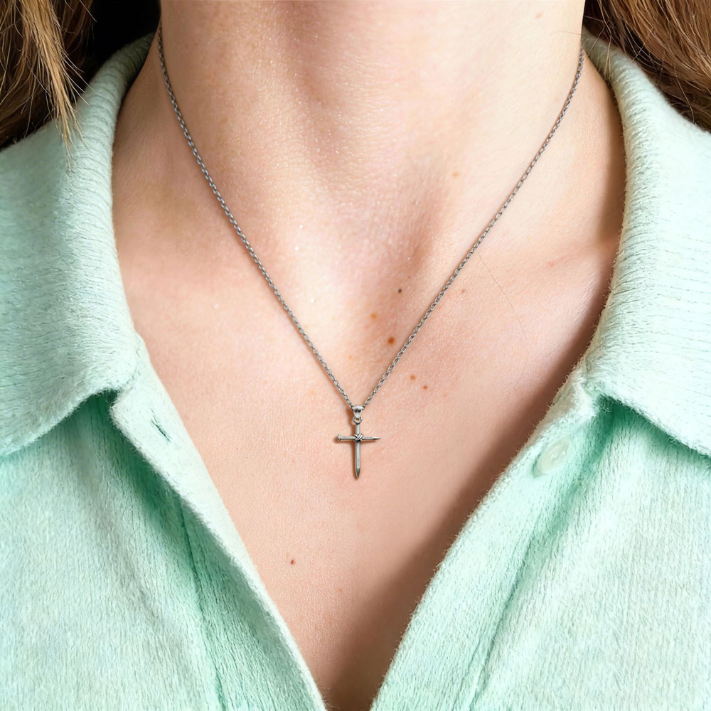 Sting Cross Christian 925 Sterling Silver Necklace