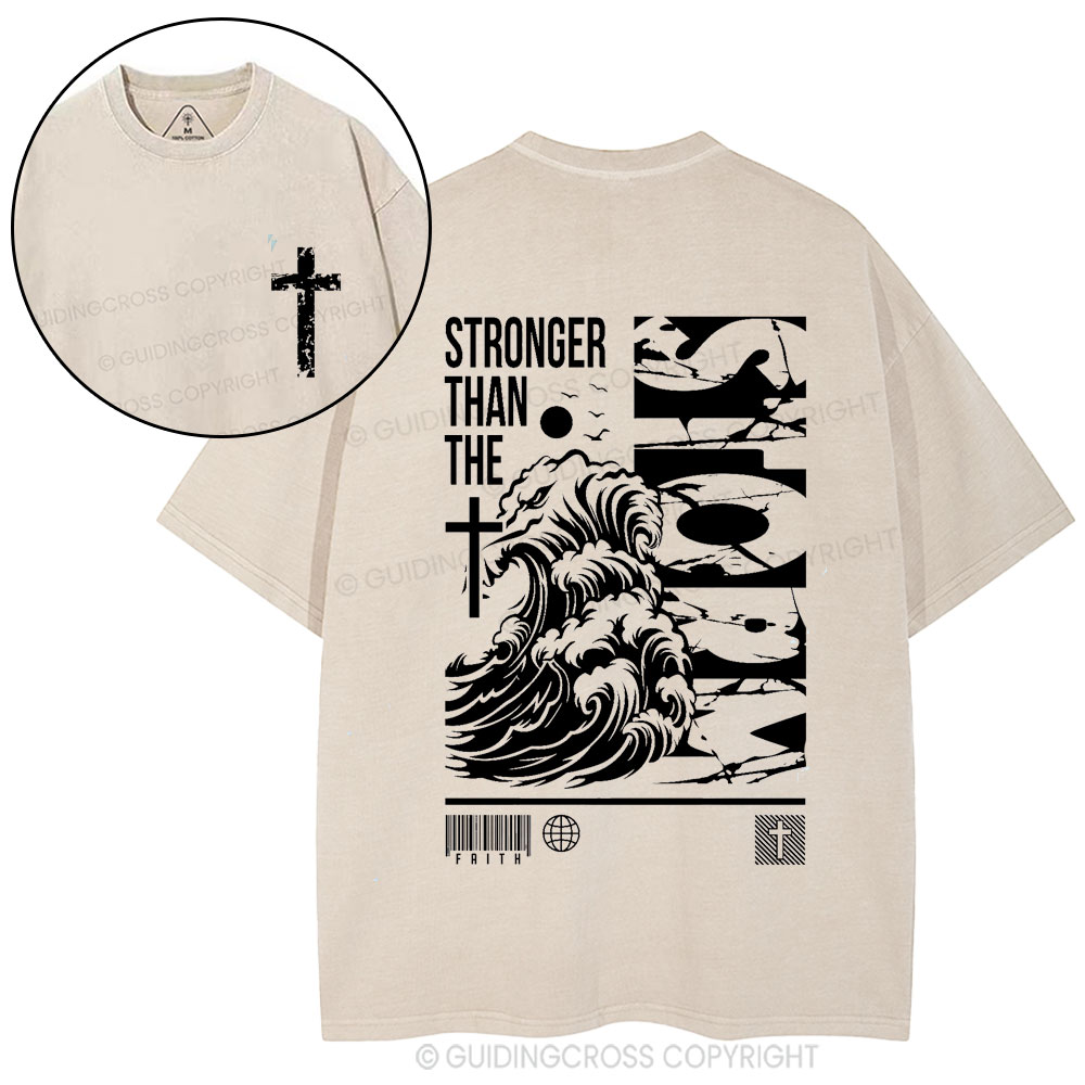 Stonger Than The storm Christian Washed T-Shirt
