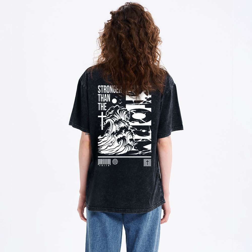 Stonger Than The storm Christian Washed T-Shirt