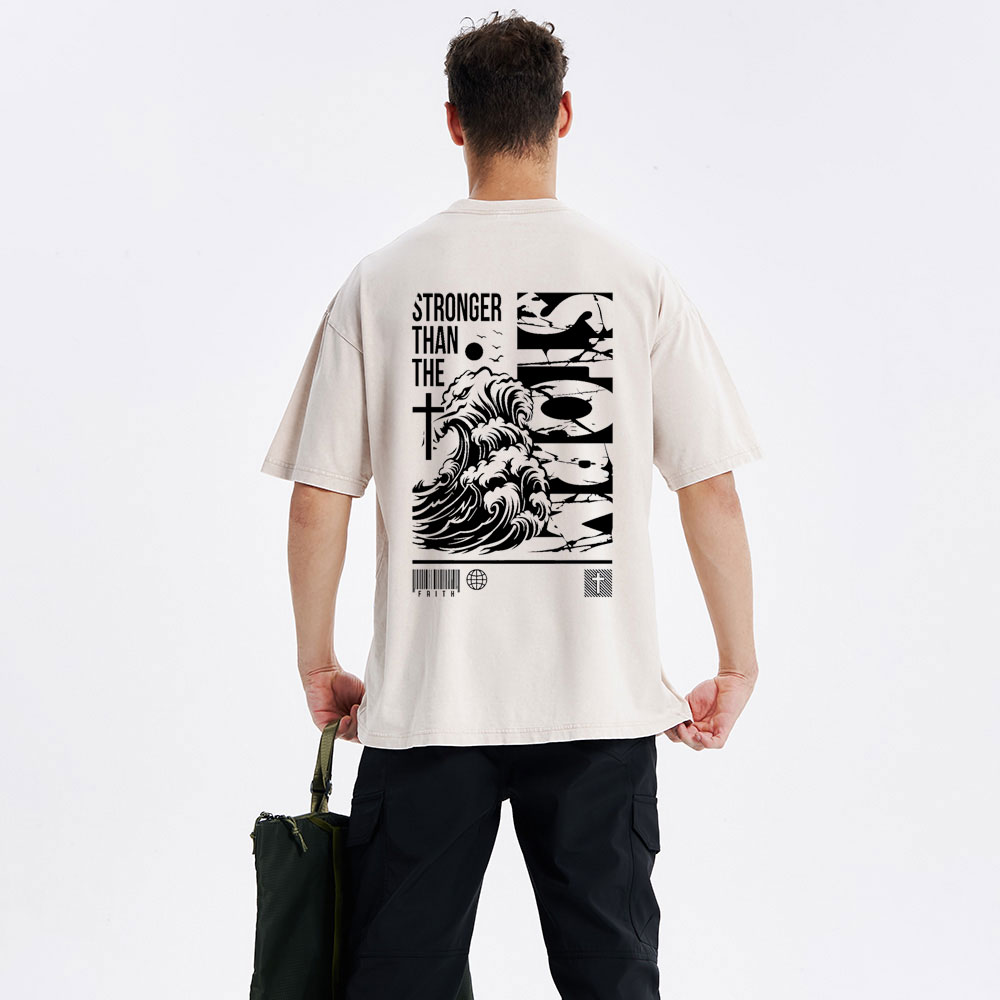 Stonger Than The storm Christian Washed T-Shirt