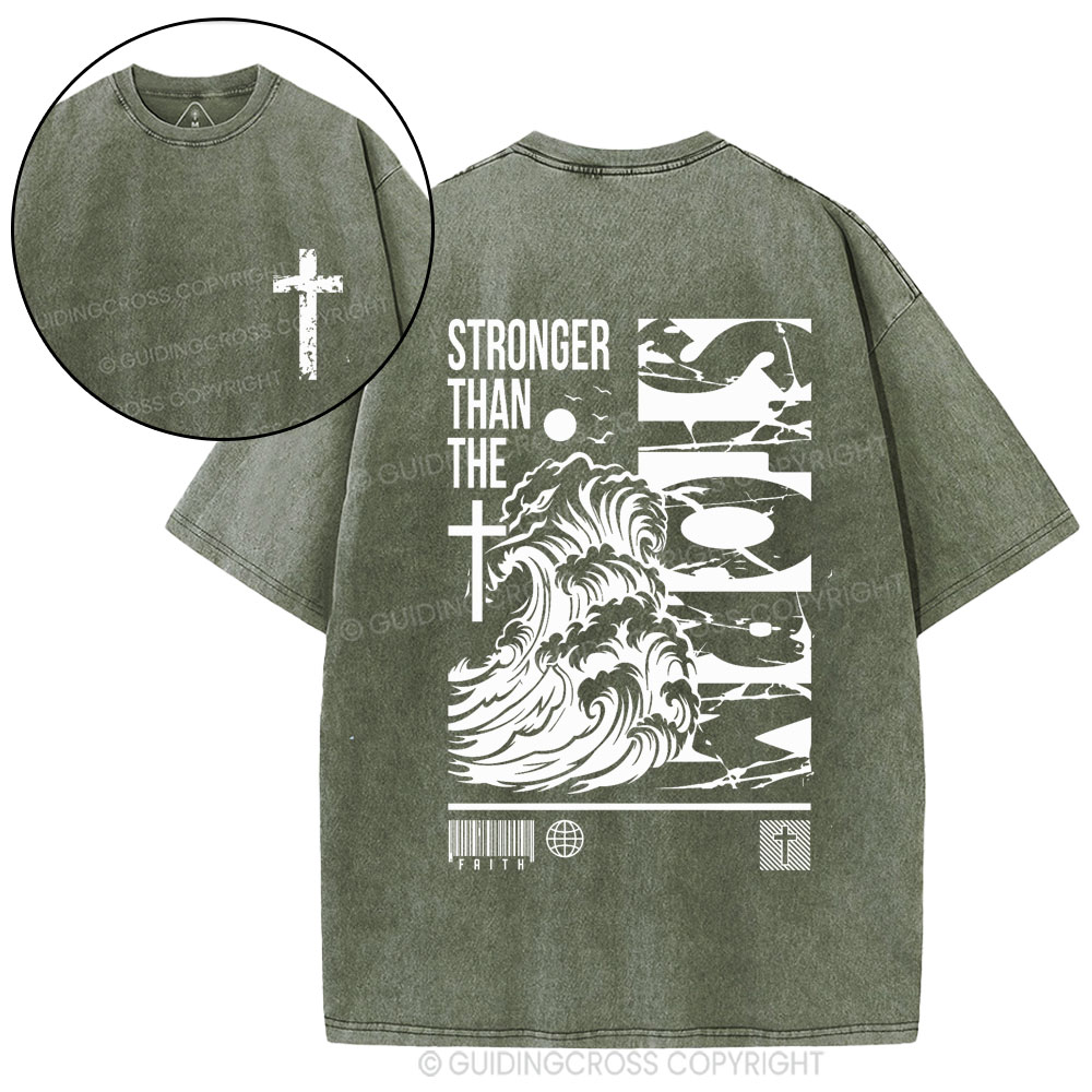 Stonger Than The storm Christian Washed T-Shirt
