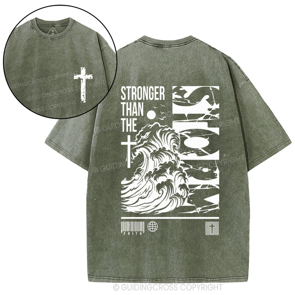 Stonger Than The storm Christian Washed T-Shirt