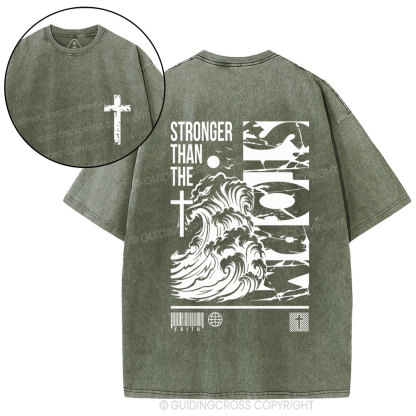 Stonger Than The storm Christian Washed T-Shirt