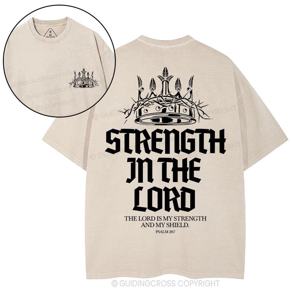 Strength In The Lord Christian Washed T-Shirt