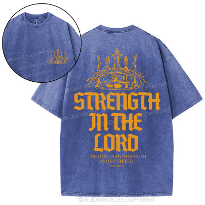 Strength In The Lord Christian Washed T-Shirt