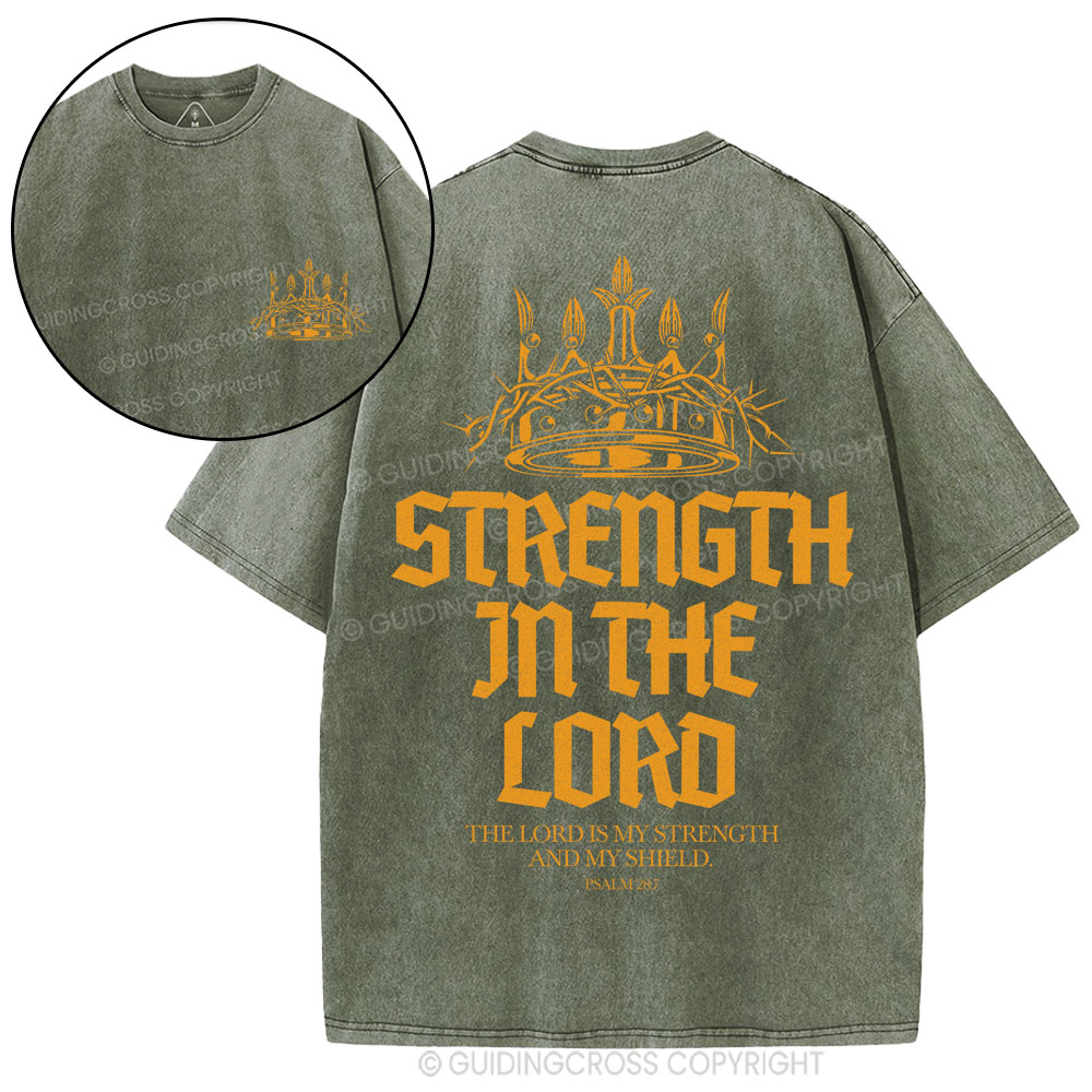 Strength In The Lord Christian Washed T-Shirt