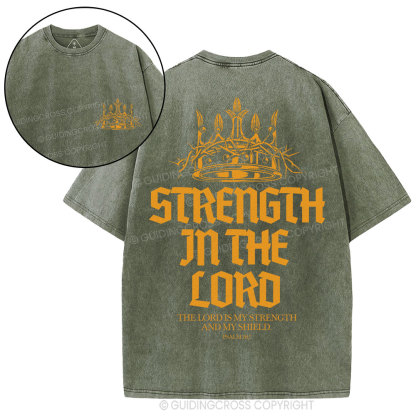Strength In The Lord Christian Washed T-Shirt