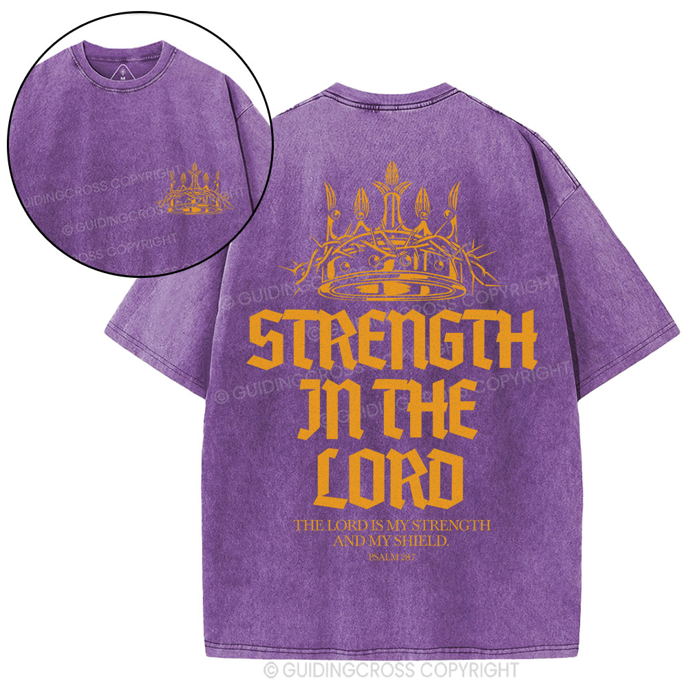 Strength In The Lord Christian Washed T-Shirt