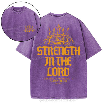 Strength In The Lord Christian Washed T-Shirt