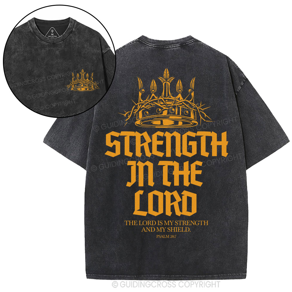 Strength In The Lord Christian Washed T-Shirt