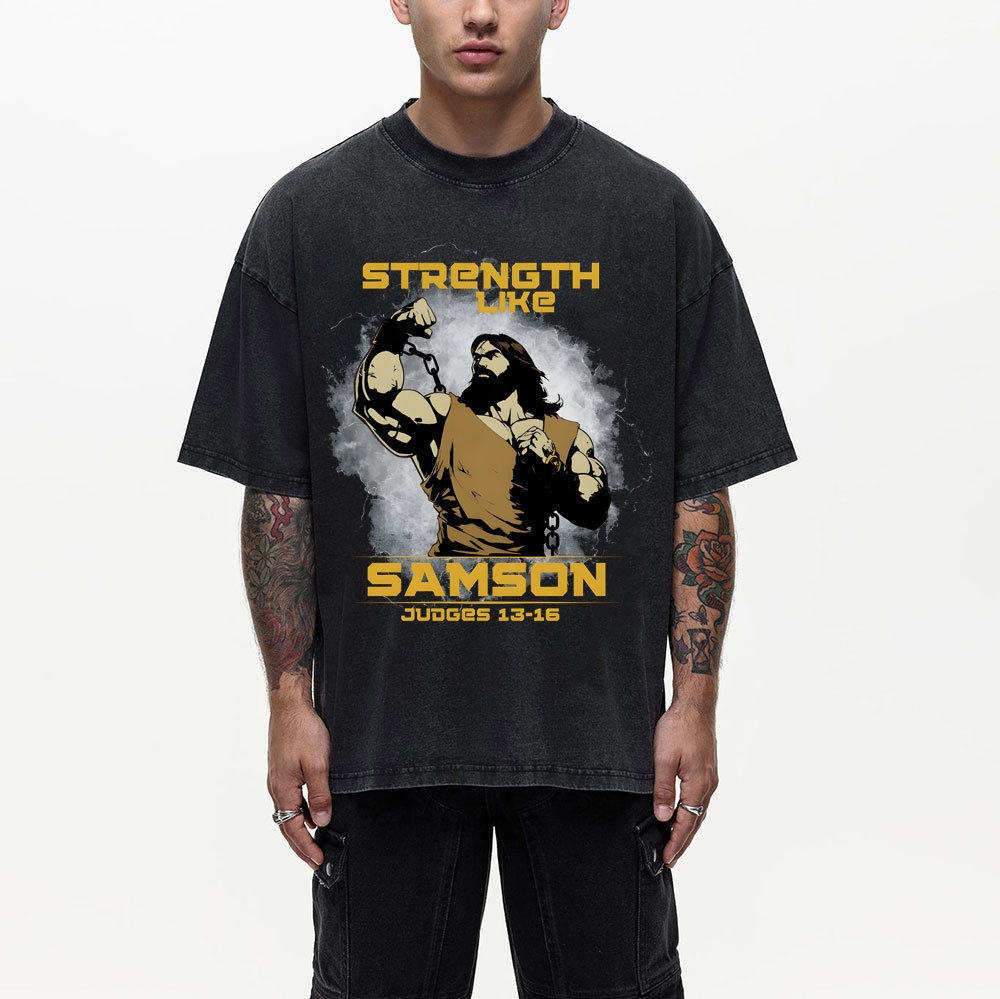 Strength Like Samson Christian Washed T-Shirt