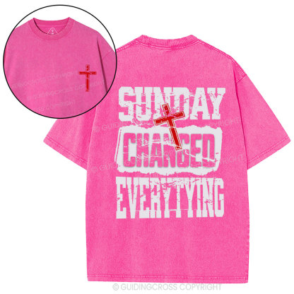 Sunday Changed Everything Christian Washed T-Shirt