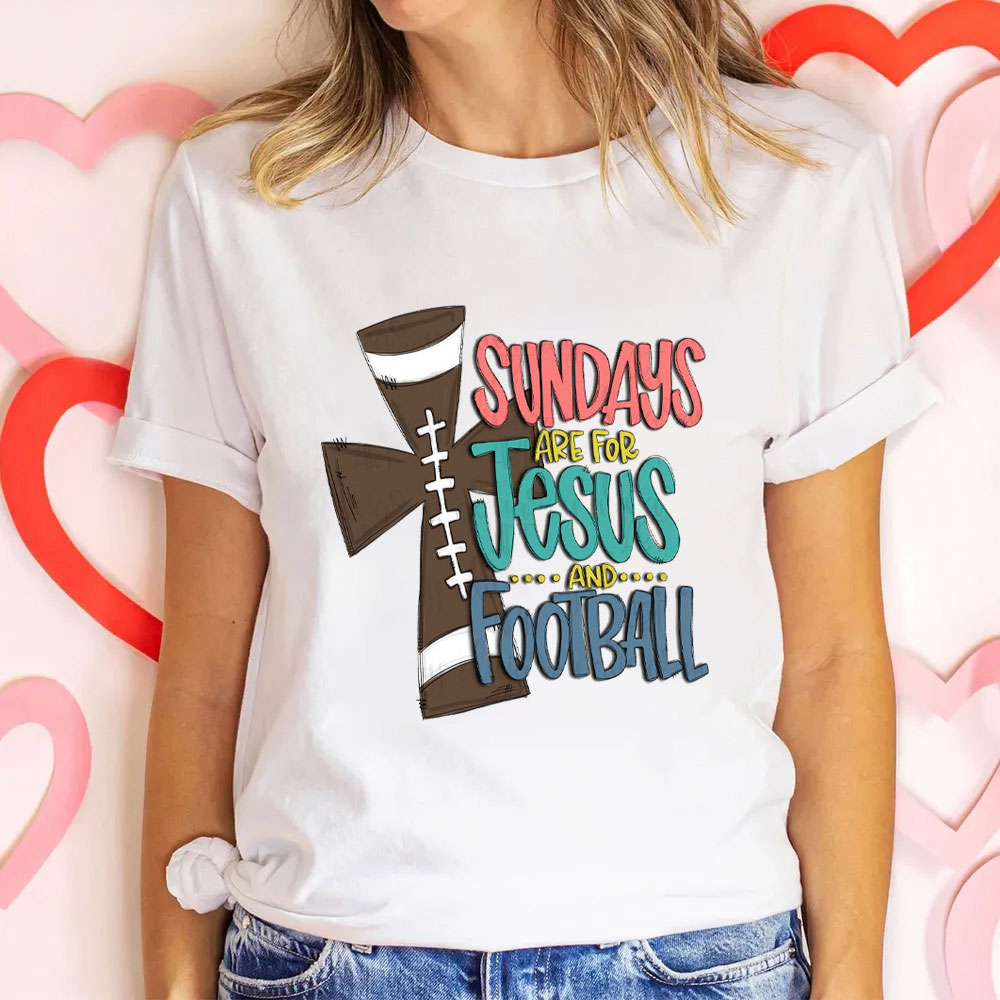 Sundays Are For Jesus And Football Kids T Shirt