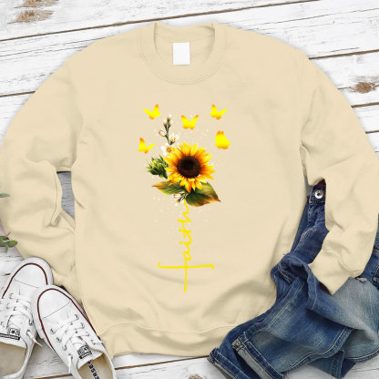 Sunflower Faith Religious Christian Sweatshirt
