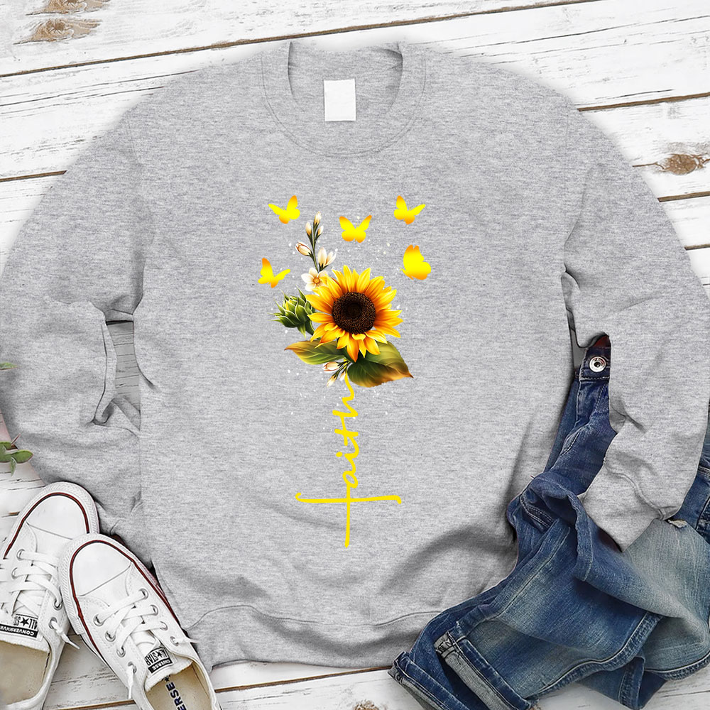 Sunflower Faith Religious Christian Sweatshirt