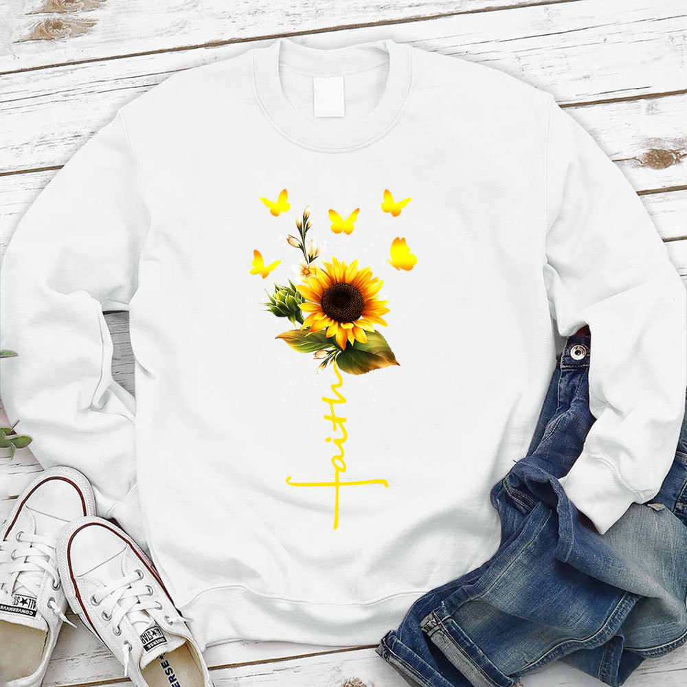 Sunflower Faith Religious Christian Sweatshirt