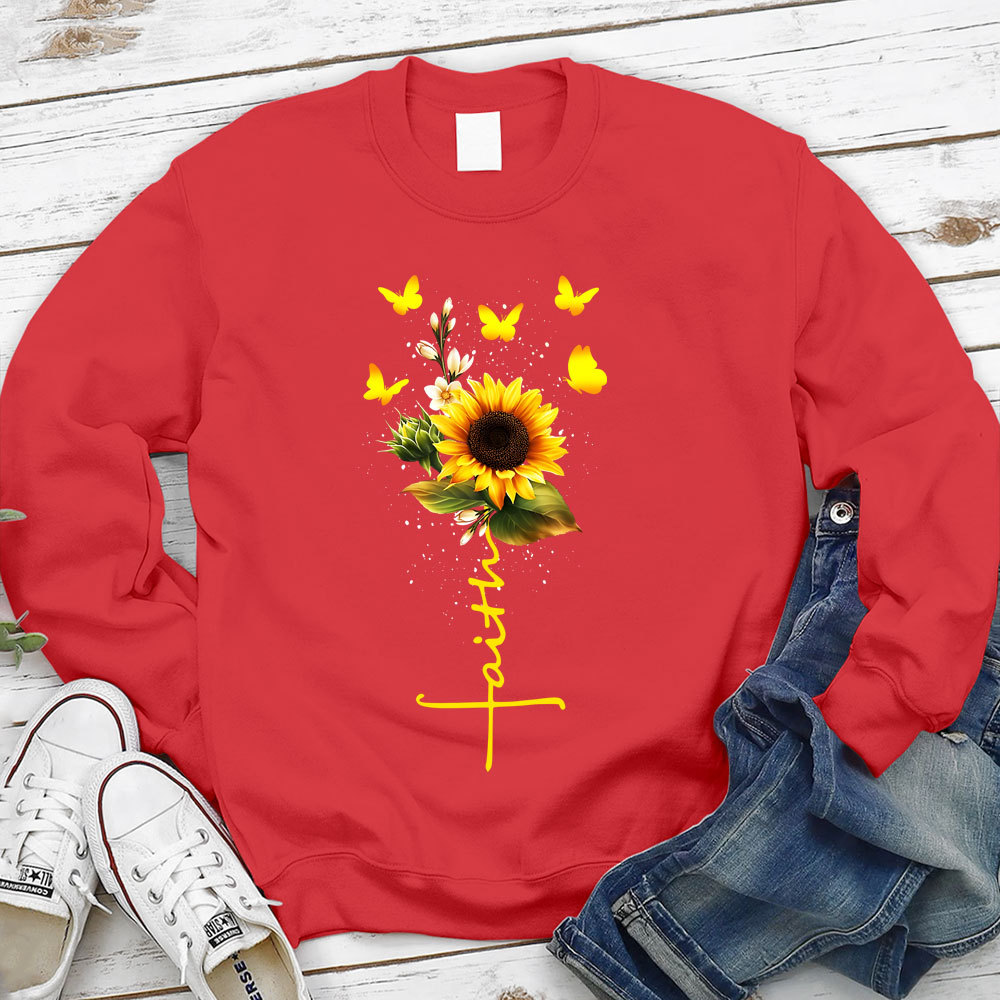 Sunflower Faith Religious Christian Sweatshirt