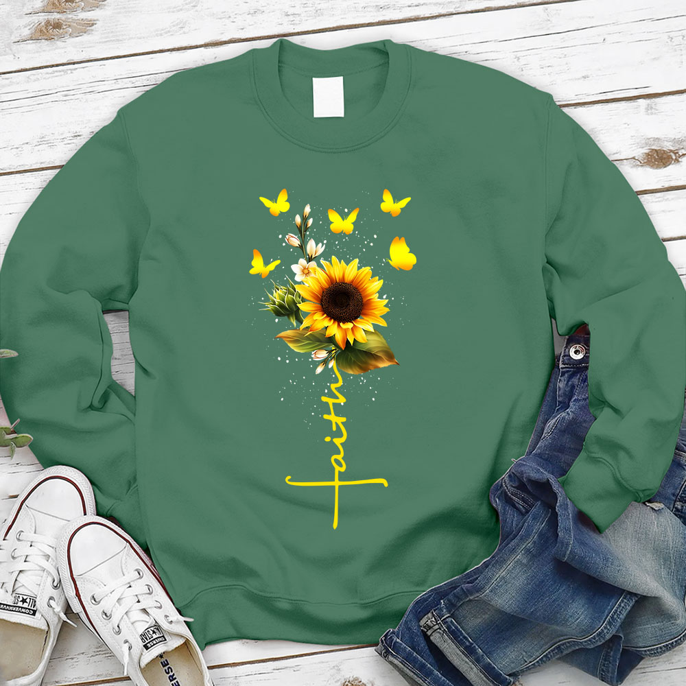 Sunflower Faith Religious Christian Sweatshirt