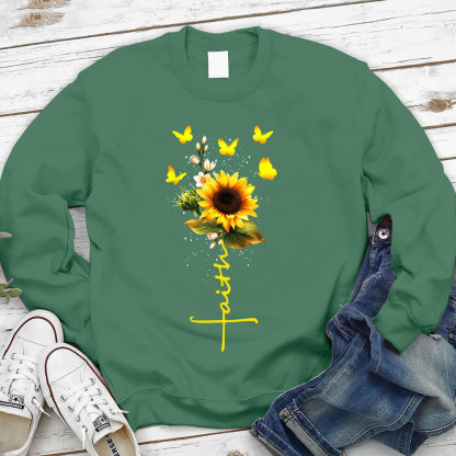 Sunflower Faith Religious Christian Sweatshirt