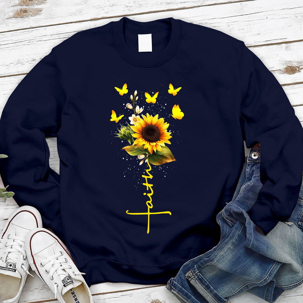 Sunflower Faith Religious Christian Sweatshirt