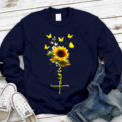 Sunflower Faith Religious Christian Sweatshirt