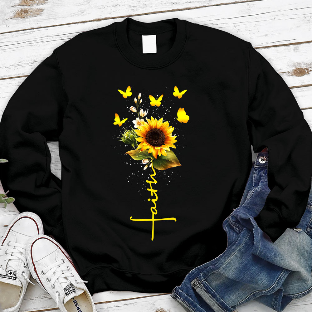Sunflower Faith Religious Christian Sweatshirt