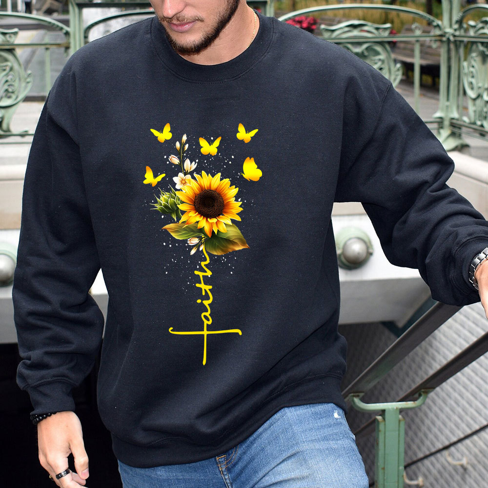 Sunflower Faith Religious Christian Sweatshirt