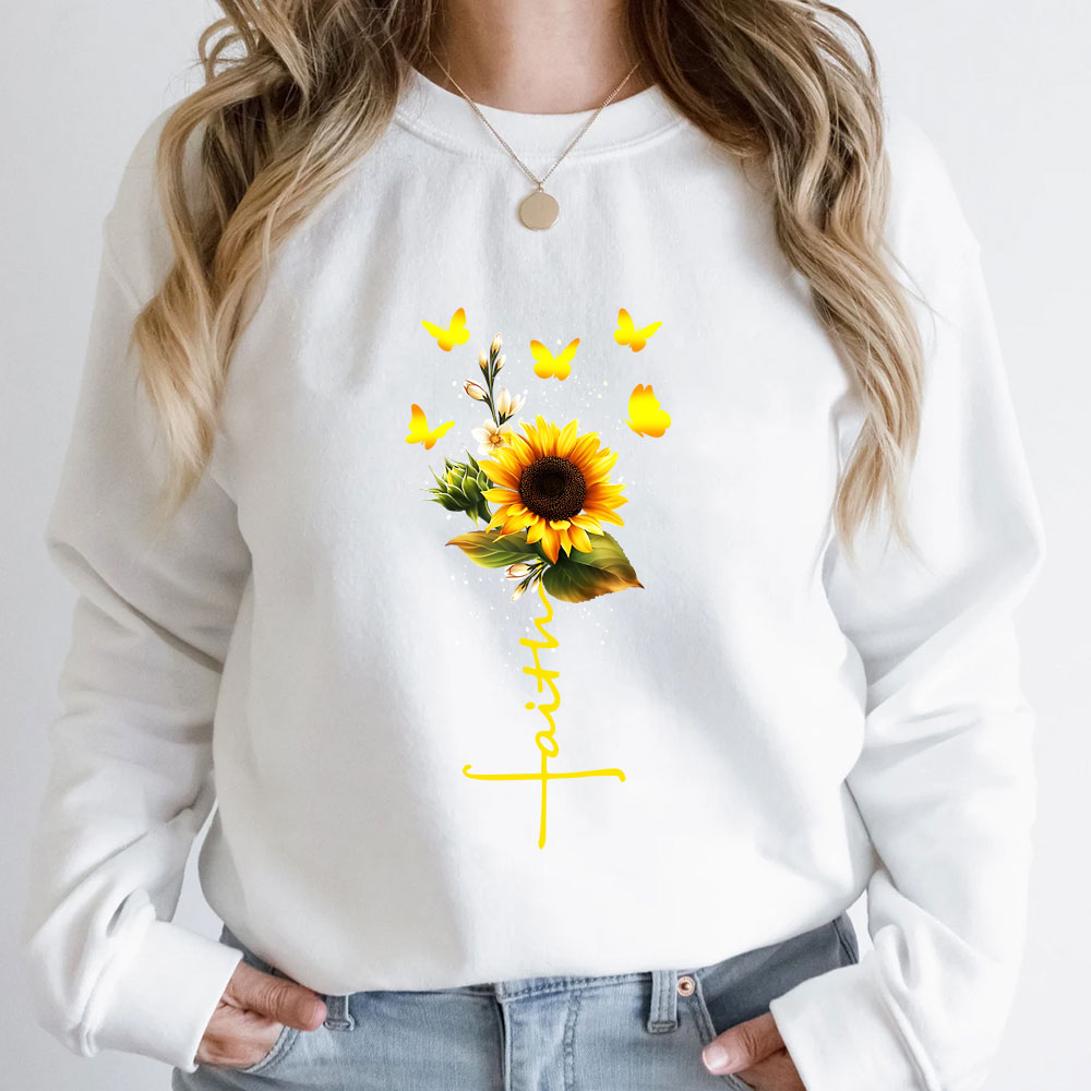 Sunflower Faith Religious Christian Sweatshirt