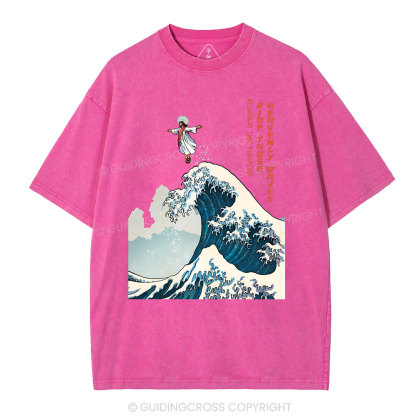 Surfs Up Jesus Christian Washed T-Shirt