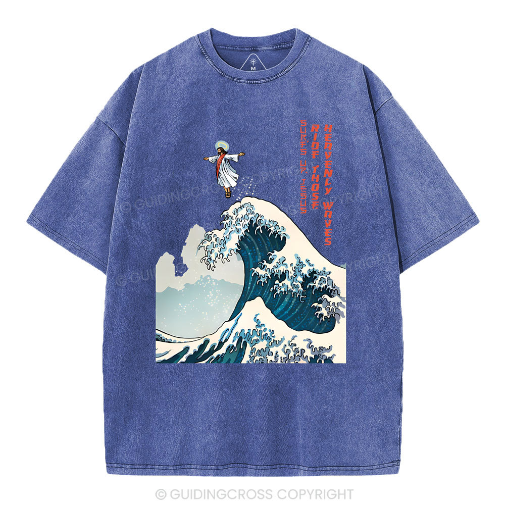 Surfs Up Jesus Christian Washed T-Shirt