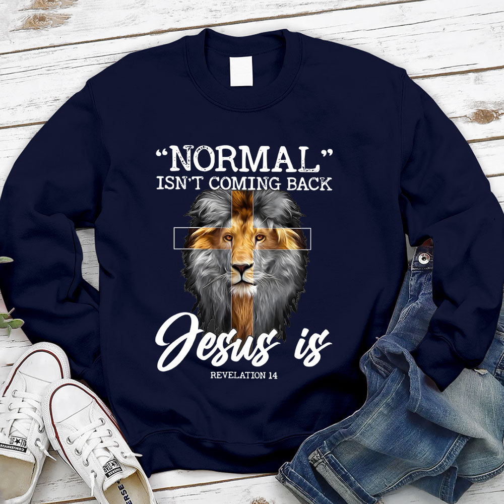 Normal Isn't Coming Back Jesus Is Lion Sweatshirt