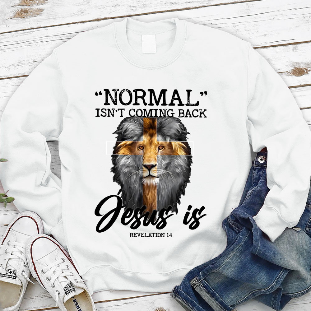 Normal Isn't Coming Back Jesus Is Lion Sweatshirt