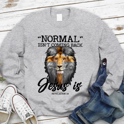 Normal Isn't Coming Back Jesus Is Lion Sweatshirt