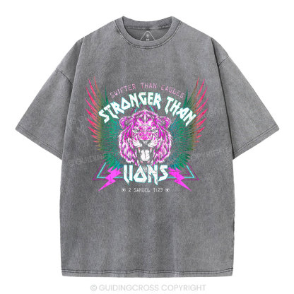 Swifter Than Eagles Stronger Than Lions Christian Washed T-Shirt