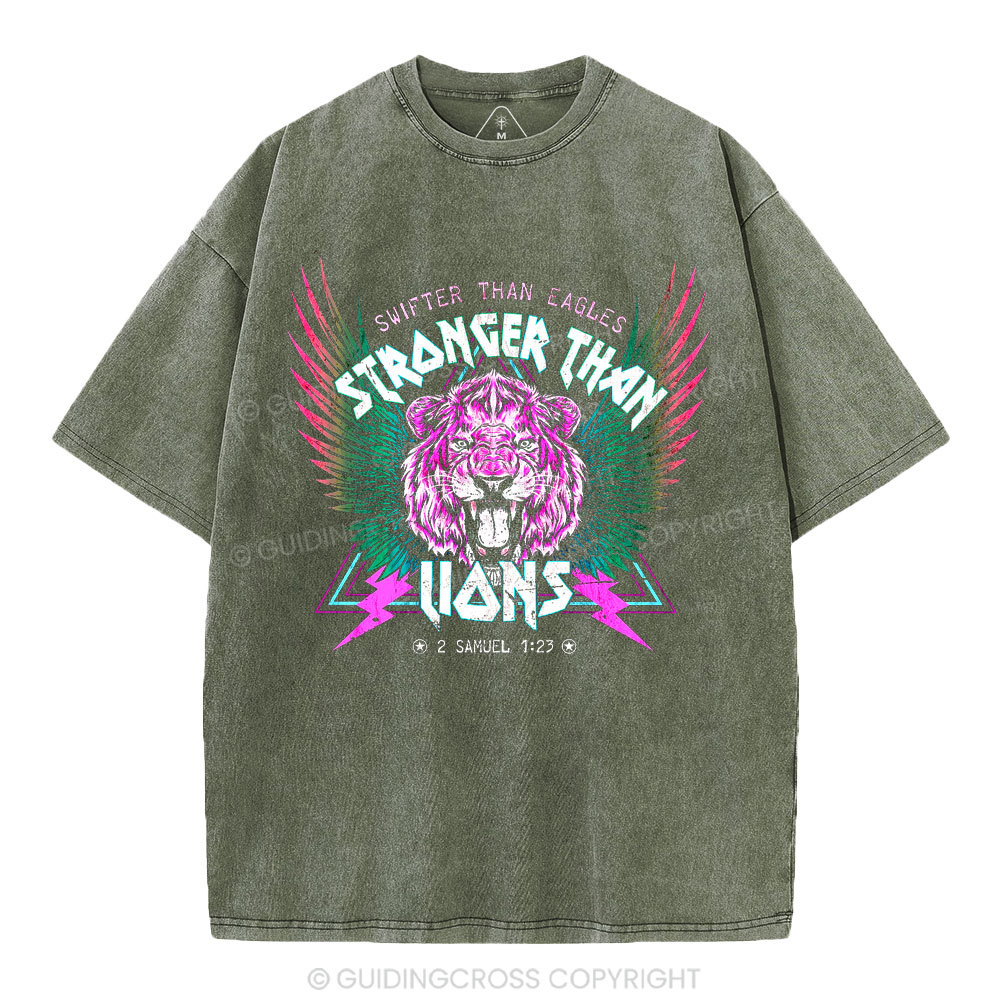 Swifter Than Eagles Stronger Than Lions Christian Washed T-Shirt