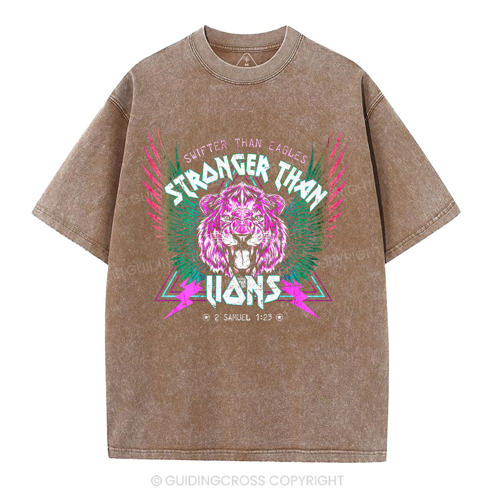 Swifter Than Eagles Stronger Than Lions Christian Washed T-Shirt