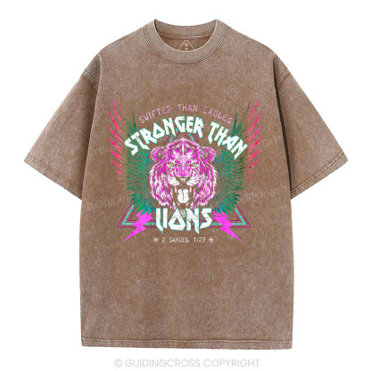 Swifter Than Eagles Stronger Than Lions Christian Washed T-Shirt