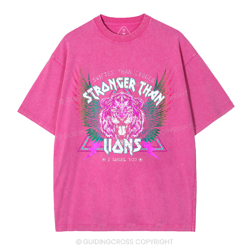Swifter Than Eagles Stronger Than Lions Christian Washed T-Shirt