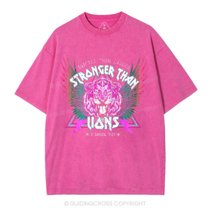 Swifter Than Eagles Stronger Than Lions Christian Washed T-Shirt