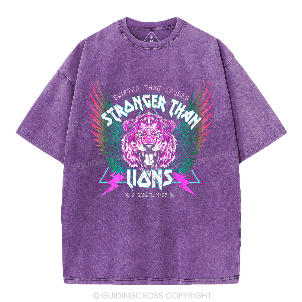 Swifter Than Eagles Stronger Than Lions Christian Washed T-Shirt