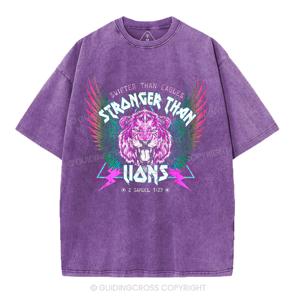 Swifter Than Eagles Stronger Than Lions Christian Washed T-Shirt