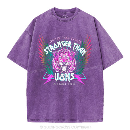Swifter Than Eagles Stronger Than Lions Christian Washed T-Shirt
