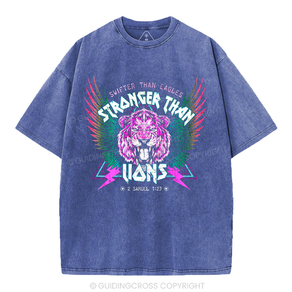 Swifter Than Eagles Stronger Than Lions Christian Washed T-Shirt