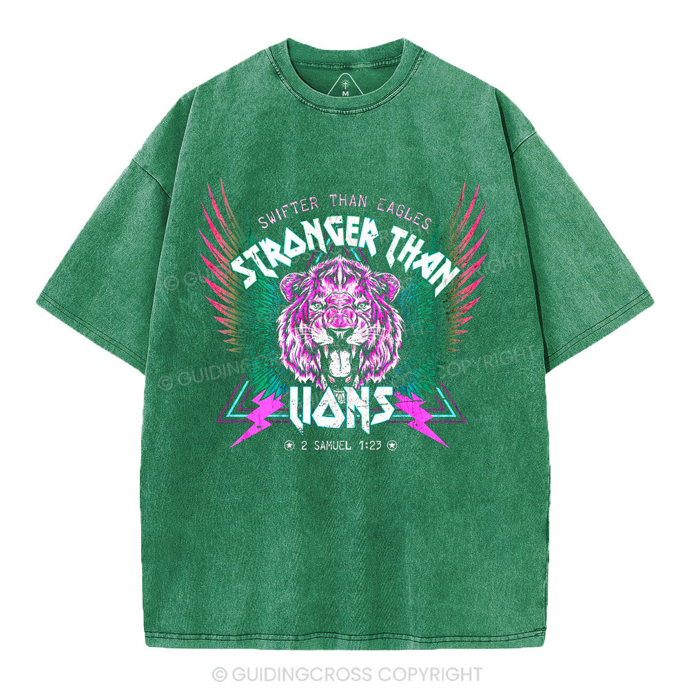 Swifter Than Eagles Stronger Than Lions Christian Washed T-Shirt