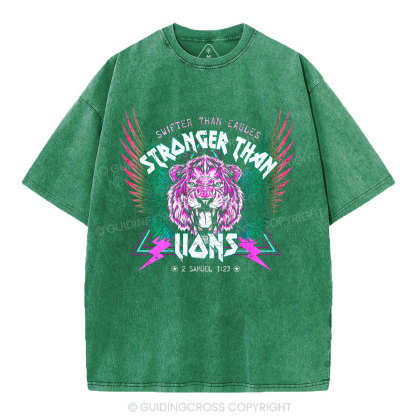 Swifter Than Eagles Stronger Than Lions Christian Washed T-Shirt
