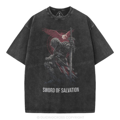 Sword Of Salvation Christian Washed T-Shirt