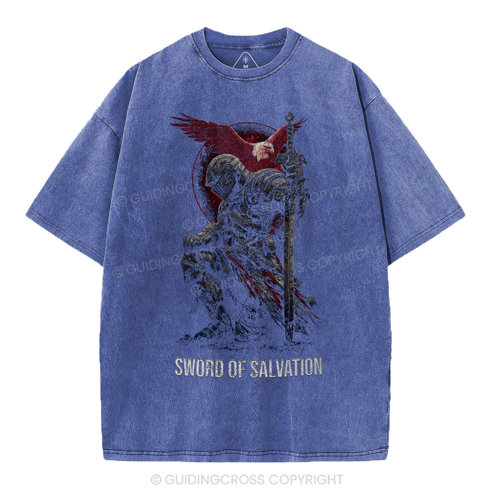 Sword Of Salvation Christian Washed T-Shirt