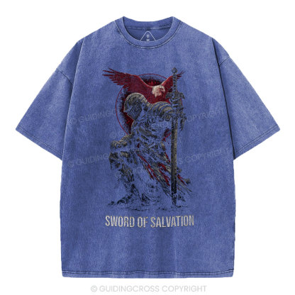 Sword Of Salvation Christian Washed T-Shirt
