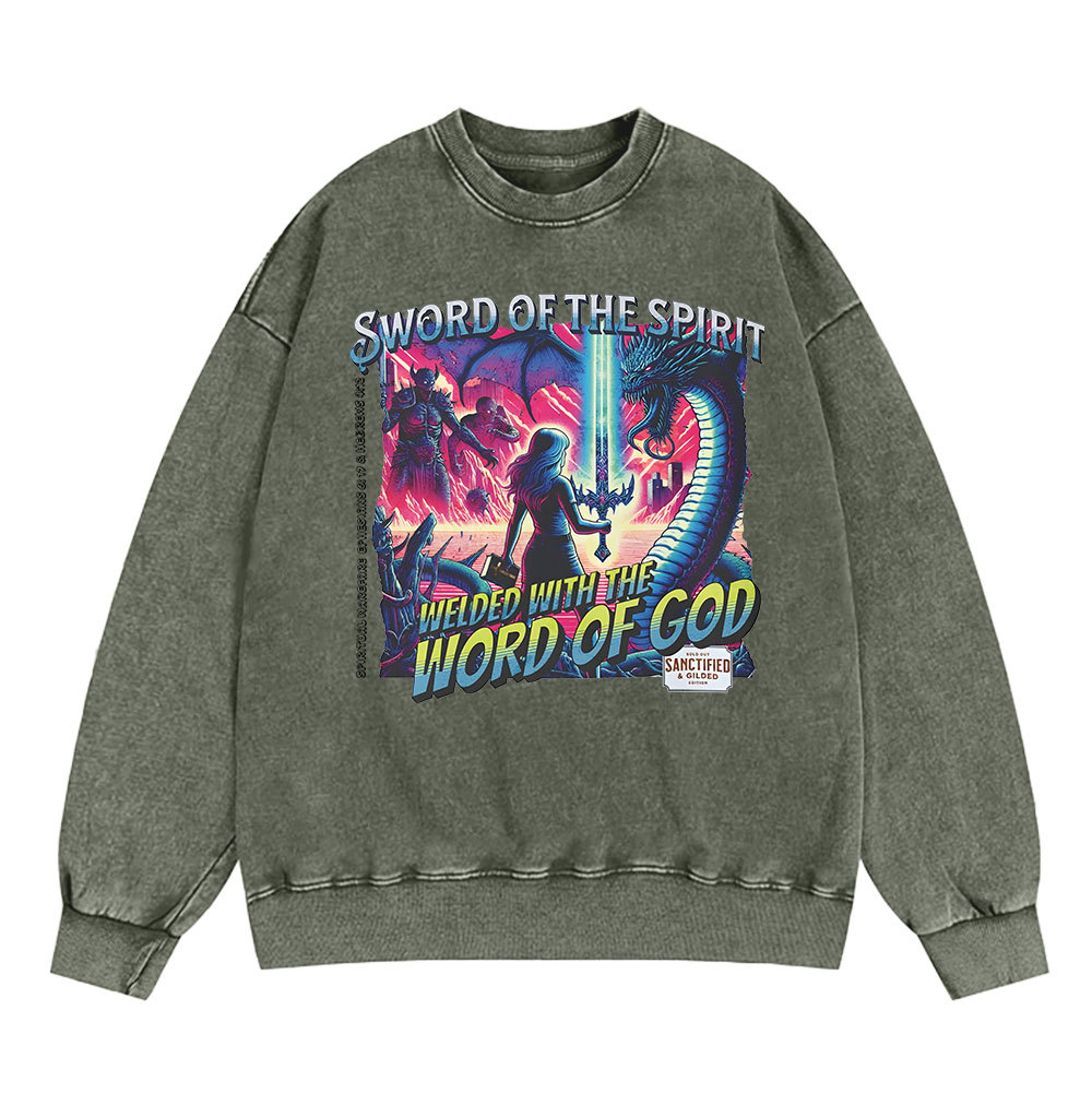 Sword Of The Spirit Christian Washed Sweatshirt
